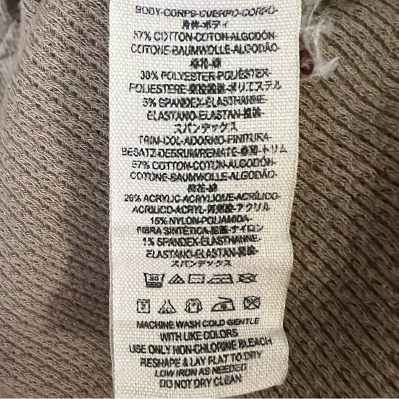 Free People Women's Medium Alpine Ski Lodge Thermal in Beige. Crotchet Knit Cuff - Picture 9 of 10